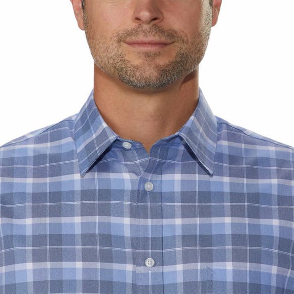 NWT Tommy Hilfiger Men's All Season Dress Shirt Blue Size XL 17 34-35 $60 JK143 - Picture 3 of 4